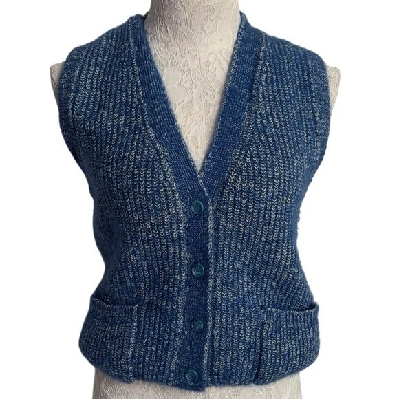 Vintage Wool Vest Cottagecore GORPCORE preppy Light Academia  Sz M by Tin Lee - Picture 1 of 7
